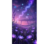Large Diamond Painting kits for Adults Fantasy Purple Flower 40x90cm,Round Full Drill 5D DIY diamond art kits adults,Rhinestone Embroidery Set Diamonds Painting by Number Kits