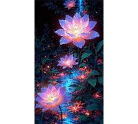 Large Diamond Painting kits for Adults Night Stream Flowers 90x190cm,Square Full Drill 5D DIY diamond art kits adults,Rhinestone Embroidery Set Diamonds Painting by Number Kits