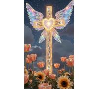 Large Diamond Painting kits for Adults Wing Flower 30x70cm,Round Full Drill 5D DIY diamond art kits adults,Rhinestone Embroidery Set Diamonds Painting by Number Kits