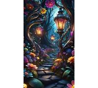 Large Diamond Painting kits for Adults Woods Stone Path 70x150cm,Round Full Drill 5D DIY diamond art kits adults,Rhinestone Embroidery Set Diamonds Painting by Number Kits