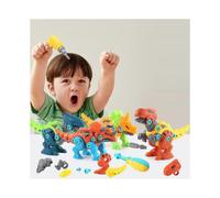 Large Dinosaur Toy Building Set with Drill & 4 Dinosaurs, STEM Learning Gift for Kids, Christmas Birthday Present for Boys & Girls