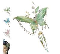 Large Fairy Wing Hair Clips, Butterfly & Beaded Design Hair Claws for Hairstyles, Butterfly Tassel Hairs Clip, for Wedding, Christmas, Cosplay (Green)