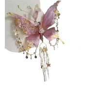 Large Fairy Wing Hair Clips, Butterfly Tears Tassel Hair Clip, Gorgeous and Exquisite Tassel Hair Accessories, Party, Cosplay, Photo Shoot (Pink)