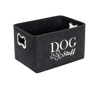 Large Felt Dog Toy Storage Bin with Carry Handles, Soft Organizer Basket for Pet Toys Blankets Leashes and Cat Accessories, Stylish Toy Box Container for Living Room Dog Room or Entryway Décor
