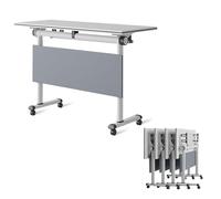 Large Folding Conference Table Desk with Silent Caster Wheels for Mobile Conference Room
