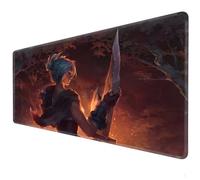 Large gaming mouse pad XXL - sewn edge - anti slip base - washable - suitable forgaming mousepads, office mousepads, computer keyboard pads, mouse auxiliary pads 90 × 40 gaming characters