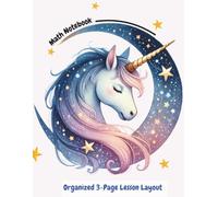 Large Graph Paper Math Notebook Organized Note-Taking & Practice for 30 Math Lessons | 90 Pages | 8.5" x 11": A Structured System for making Lesson ... practice problems - Pink Unicorn Cover