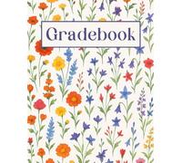 Large Grid Teacher Gradebook • Record, Attendance, Grade Book for Elementary, Middle, or High School Teachers • Large Print Squares (Floral): 8.5" x 11" (Large Print Gradebook Collection)