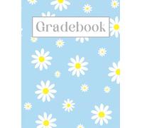 Large Grid Teacher Gradebook • Record, Attendance, Grade Book for Elementary, Middle, or High School Teachers • Large Print Squares (Blue Daisy): 8.5" x 11" (Large Print Gradebook Collection)