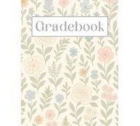 Large Grid Teacher Gradebook • Record, Attendance, Grade Book for Elementary, Middle, or High School Teachers • Large Print Squares (Pastel Floral): 8.5" x 11" (Large Print Gradebook Collection)