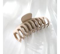 Large Hair Claw Clips for women, Big Hair Clips Non-Slip Ponytail Barrette Strong Hold Claw Clips for girls Long Thick Hair (4 piezas) (café lechoso)