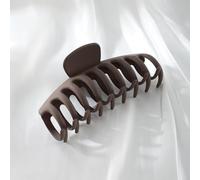 Large Hair Claw Clips for women, Big Hair Clips Non-Slip Ponytail Barrette Strong Hold Claw Clips for girls Long Thick Hair (4 piezas) (marrón oscuro)