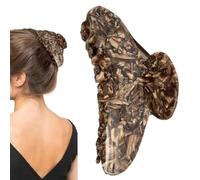 Large Hair Clip - 4.1 Inch Acetate Claw, French Floral Caramel Style | Elegant Strong Hair Hold Barrettes Design, Korean Style Non Slip HairAccessory For Women Girls Single Bag Use