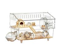 Large Hamster Cage - Mouse Cage Habitat, 5cm Detachable Acrylic Pet Enclosure, Portable Pets House, Nature Themed Pets Supplies, Small Animal Home For Indoor House Play Travel Home Pet Small Animal
