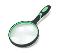Large Handheld Magnifying Glass 5x 100mm Real Glass Lens Green Frame for Hobbies Science Reading\u200b