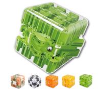 Large Labyrinth 3D Maze Cube,3D Maze Puzzle Cube,Engaging Brain Teaser Toy,Spatial Awareness Brain Training Toy, Sharpen Hand-Eye Coordination and Concentration for Kids and Adults (Green)