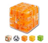Large Labyrinth 3D Maze Cube,3D Maze Puzzle Cube,Engaging Brain Teaser Toy,Spatial Awareness Brain Training Toy, Sharpen Hand-Eye Coordination and Concentration for Kids and Adults (Orange)