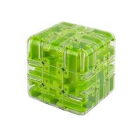 Large Labyrinth 3D Maze Cube - Engaging Brain Teaser Toy,Magic 3D Maze Ball Cube,Magic Cubes & Ball, Dual-Use,Improve Spatial Recognition,for Adults Teens (Green)