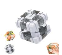 Large Labyrinth 3D-Puzzle Maze Cube, 3D Magic Cube Maze Ball Puzzle, Improves Focus, Logic, Fine Motor Skills(White and Gray Mixing)