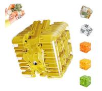 Large Labyrinth 3D Puzzle Maze Cube - Engaging Brain Teaser Toy, 3D Cube Maze Puzzle with Tiny Ball, Spatial Logic Thinking Training Toy, Educational Toys for Kids and Teenagers (Yellow)