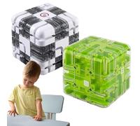 Large Labyrinth 3D Puzzle Maze Cube - Engaging Brain Teaser Toy, 3D Maze Puzzle Cube Interactive Game, Spatial Awareness Brain Training Toy for Stress Relief & Logic Development (2pcs-d)