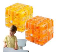 Large Labyrinth 3D Puzzle Maze Cube - Engaging Brain Teaser Toy, 3D Maze Puzzle Cube Interactive Game, Spatial Awareness Brain Training Toy for Stress Relief & Logic Development (2pcs-h)