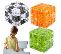 Large Labyrinth 3D Puzzle Maze Cube - Engaging Brain Teaser Toy, 3D Maze Puzzle Cube Interactive Game, Spatial Awareness Brain Training Toy for Stress Relief & Logic Development (3pcs-c)