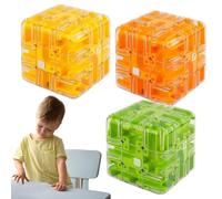 Large Labyrinth 3D Puzzle Maze Cube - Engaging Brain Teaser Toy, 3D Maze Puzzle Cube Interactive Game, Spatial Awareness Brain Training Toy for Stress Relief & Logic Development (3pcs-a)