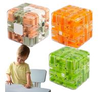 Large Labyrinth 3D Puzzle Maze Cube - Engaging Brain Teaser Toy, 3D Maze Puzzle Cube Interactive Game, Spatial Awareness Brain Training Toy for Stress Relief & Logic Development (3pcs-b)