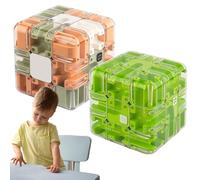 Large Labyrinth 3D Puzzle Maze Cube - Engaging Brain Teaser Toy, 3D Maze Puzzle Cube Interactive Game, Spatial Awareness Brain Training Toy for Stress Relief & Logic Development (2pcs-g)