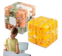 Large Labyrinth 3D Puzzle Maze Cube - Engaging Brain Teaser Toy, 3D Maze Puzzle Cube Interactive Game, Spatial Awareness Brain Training Toy for Stress Relief & Logic Development (2pcs-e)