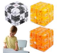 Large Labyrinth 3D Puzzle Maze Cube - Engaging Brain Teaser Toy, 3D Maze Puzzle Cube Interactive Game, Spatial Awareness Brain Training Toy for Stress Relief & Logic Development (3pcs-e)