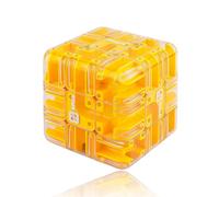 Large Labyrinth 3D Puzzle Maze Cube - Engaging Brain Teaser Toy (Yellow)