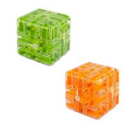 Large Labyrinth 3D Puzzle Maze Cube Engaging Brain Teaser Toys for Adults and Kids Challenging Logic Puzzle Ball Stress Relief Fidget Cube IQ Training and Cultivate Logical Thinking (2PCS-E)