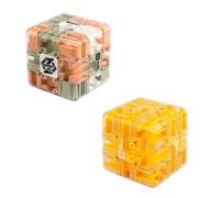 Large Labyrinth 3D Puzzle Maze Cube Engaging Brain Teaser Toys for Adults and Kids Challenging Logic Puzzle Ball Stress Relief Fidget Cube IQ Training and Cultivate Logical Thinking (2PCS-B)