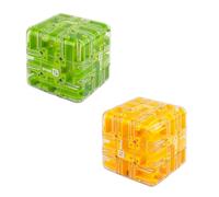 Large Labyrinth 3D Puzzle Maze Cube Engaging Brain Teaser Toys for Adults and Kids Challenging Logic Puzzle Ball Stress Relief Fidget Cube IQ Training and Cultivate Logical Thinking (2PCS-D)