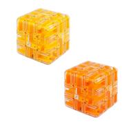 Large Labyrinth 3D Puzzle Maze Cube Engaging Brain Teaser Toys for Adults and Kids Challenging Logic Puzzle Ball Stress Relief Fidget Cube IQ Training and Cultivate Logical Thinking (2PCS-F)