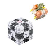 Large Labyrinth 3D Puzzle Maze Cube, Two-in-One Twist Cube Ball Maze Brain Teaser Toy, Stress Relief Fidget Game for Teens and Adults, Logic & Focus Training Gift (B-White-Gray)