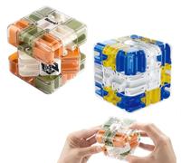 Large Labyrinth 3D Puzzles Maze Cube,2026 Nuevo 2 en 1 Bola Laberinto 3D y Cubo Mágico, Juego Laberinto, Juegos de lógica, Juguete sensorial Educativo para niños y Adultos (A+C)