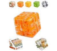 Large Labyrinth 3D Puzzles Maze Cube, 3D Magic Cube Maze Ball Puzzle, Engaging Brain Teaser Toy, Spatial Awareness Brain Training, Spatial Logic Puzzle for Kids and Adults (Orange)