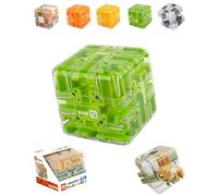 Large Labyrinth 3D Puzzles Maze Cube, 3D Magic Cube Maze Ball Puzzle, Engaging Brain Teaser Toy, Spatial Awareness Brain Training, Spatial Logic Puzzle for Kids and Adults (Green)