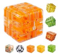 Large Labyrinth 3D Puzzles Maze Cube,3D Maze Magic Cube & Ball,Brain Teaser Toys,Brain Training Puzzle,Iq Mind Challenge Puzzle Box, Educational Game Gift (Orange)
