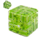 Large Labyrinth 3D Puzzles Maze Cube - Engaging Brain Labyrinth Game, 3D Maze Ball Cube, Magical 3x3 Challenge Mazes Cubes Ball for Kids, Adults Cultivate Spatial Imagination (Green)