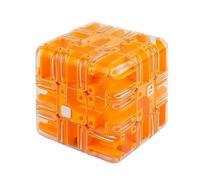 Large Labyrinth 3D Puzzles Maze Cube - Engaging Brain Teaser Toy, 3D Magic Cube Maze Ball Puzzle, Improve Spatial Recognition and Cultivate Logical Thinking (Orange)