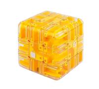 Large Labyrinth 3D Puzzles Maze Cube - Engaging Brain Teaser Toy, 3D Magic Cube Maze Ball Puzzle, Improve Spatial Recognition and Cultivate Logical Thinking (Yellow)