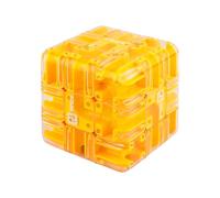 Large Labyrinth 3D Puzzles Maze Cube, Engaging Brain Teaser Toy, Improve Spatial Recognition for Adults and Kids, Stress Relief, Cultivate Logical Thinking (Yellow)