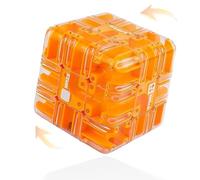 Large Labyrinth 3D Puzzles Maze Cube - Engaging Brain Teaser Toy Maze Ball, Develop The Ability to Concentrate, Thickened ABS Material, Sealed Cover Design, Puzzle for Adults Teens (Orange)