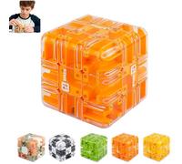 Large Labyrinth 3D Puzzles Maze Cube - Engaging Brain Teaser Toy, Spatial Awareness Brain Training Toy for Stress Relief & Logic Development, Improve Spatial Recognition (Orange)