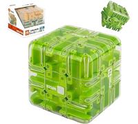 Large Labyrinth 3D Puzzles Maze Cube, Engaging Brain Teaser Toy, Spatial Awareness Brain Training Toy for Stocking Stuffer Gift (Green, 3.34 * 3.34 * 3.34in/8.5 * 8.5 * 8.5cm)