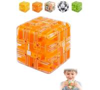 Large Labyrinth 3D Puzzles Maze Cubes - Engaging Brain Teaser Toy 3D Maze Cube, Brain Training Puzzle Magic Cube for Stress Relief & Logic Development (Orange)